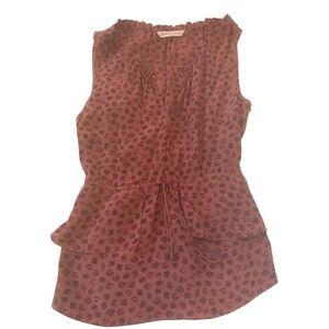 REBECCA TAYLOR | floral peplum top 100% silk